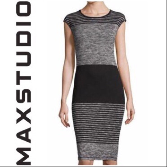 Max Studio Dresses & Skirts - Max Studio Grey Marled Striped Knit Dress XL